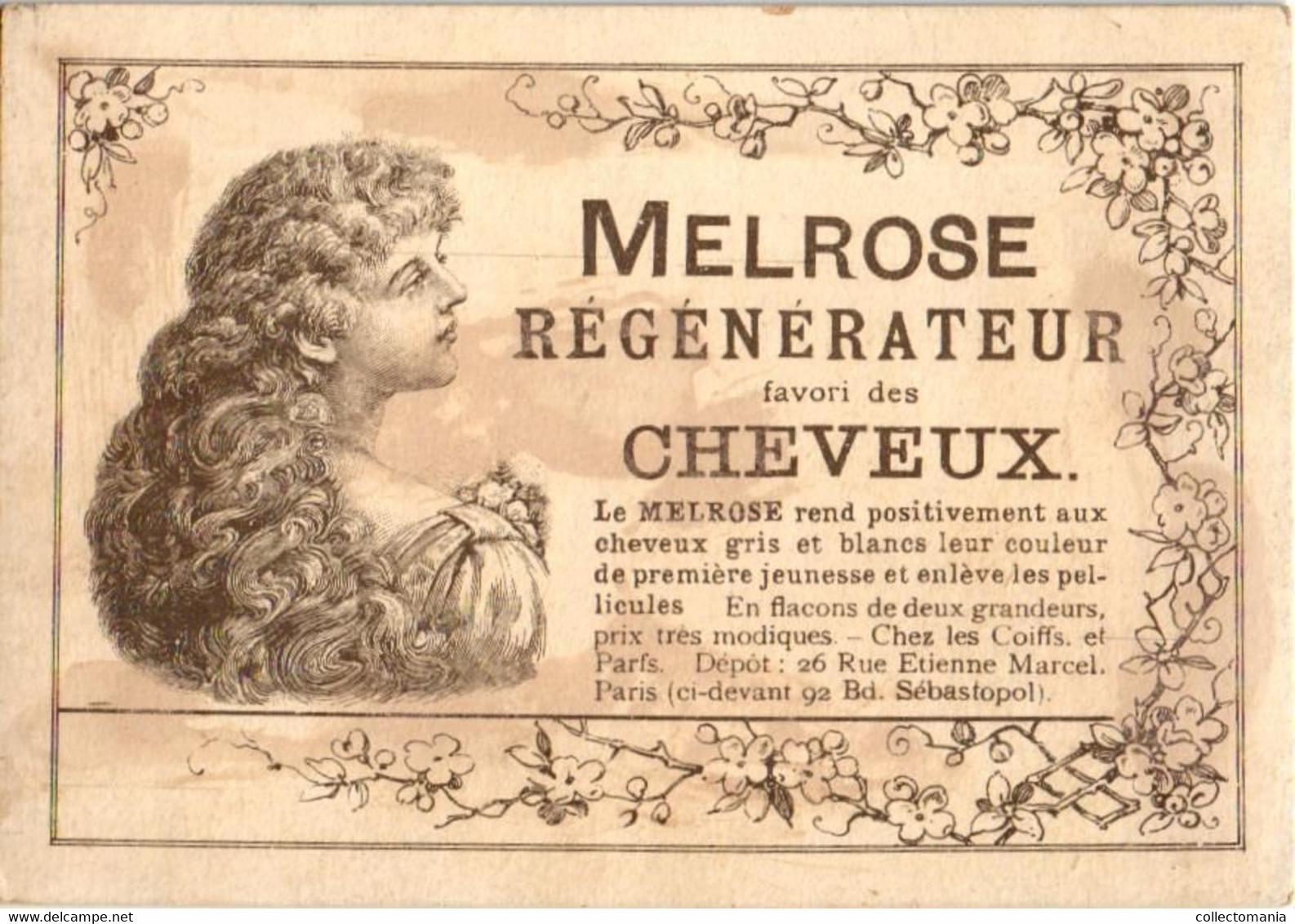 6 Cards MELROSE Régénérateur favori des Cheveux   Rue Etienne Marcel Paris Litho parfum haar - hair perfume