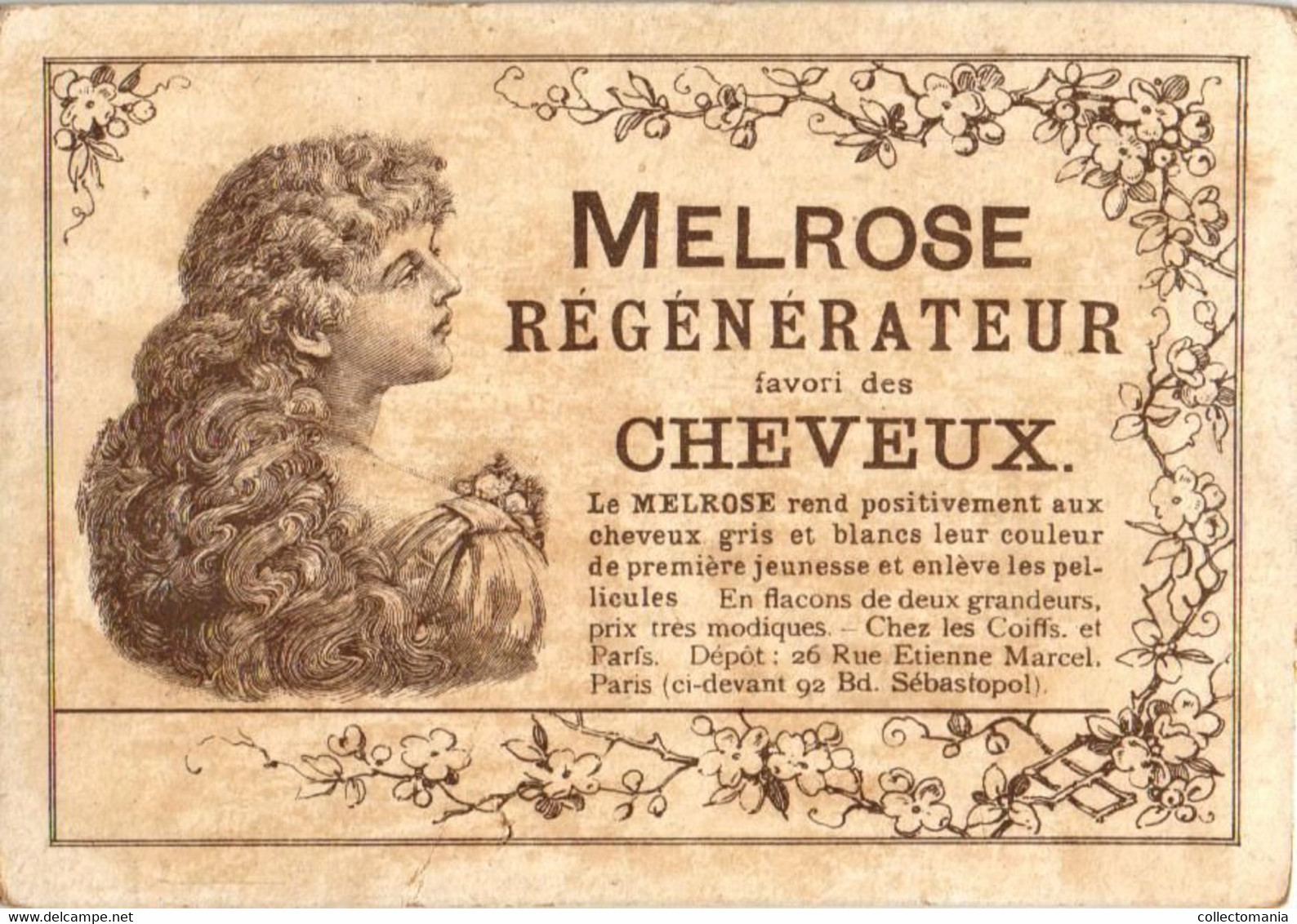 6 Cards MELROSE Régénérateur favori des Cheveux   Rue Etienne Marcel Paris Litho parfum haar - hair perfume