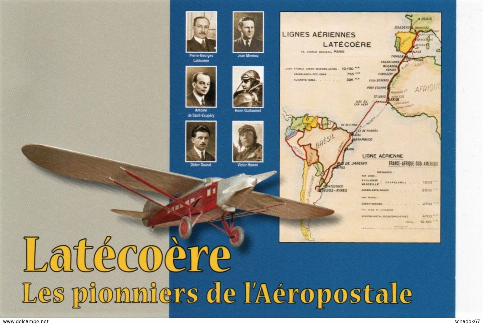 Carte Postale Neuve - Latécoère Les Pionniers De L'aéropostale - Airmen, Fliers