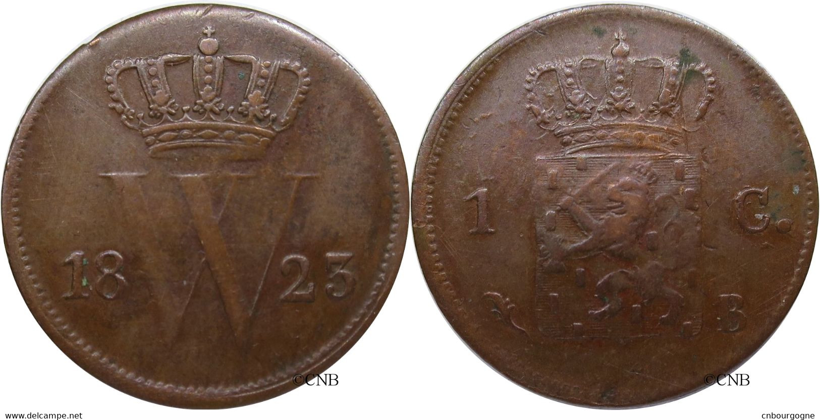 Pays-Bas - Royaume-Uni - Guillaume Ier - 1 Cent 1823 B - TTB/XF45 - Mon4039 - 1815-1840: Willem I.