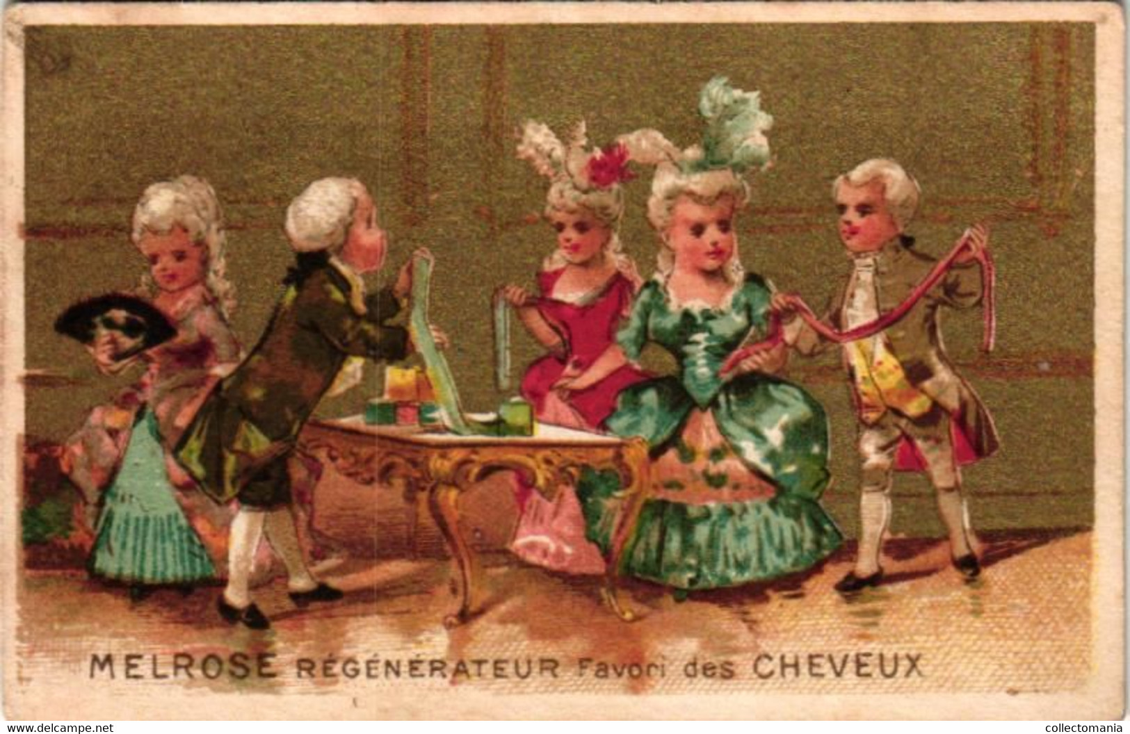 5 Cards MELROSE Régénérateur Favori Des Cheveux   Rue Etienne Marcel Paris Litho Chromos Parfum Haar - Hair Perfume - Sin Clasificación