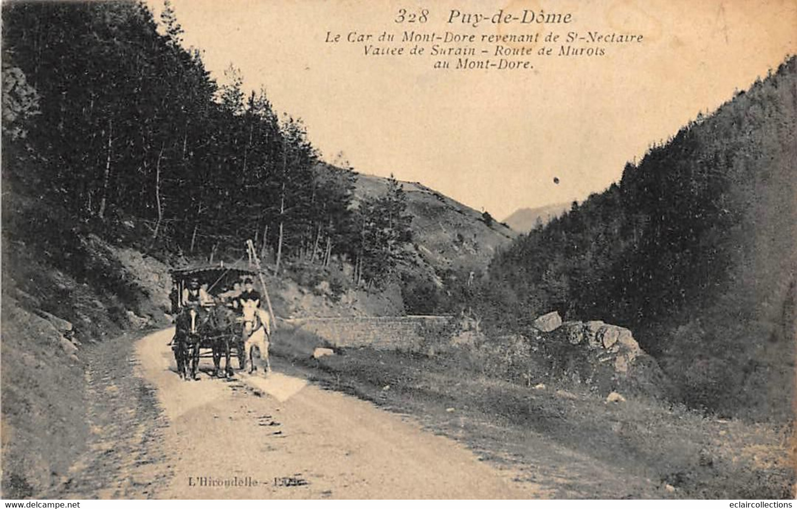 Le Mont Dore           63        Le Car Revenant De Saint Nectaire  . Route De Murols    (voir Scan) - Le Mont Dore