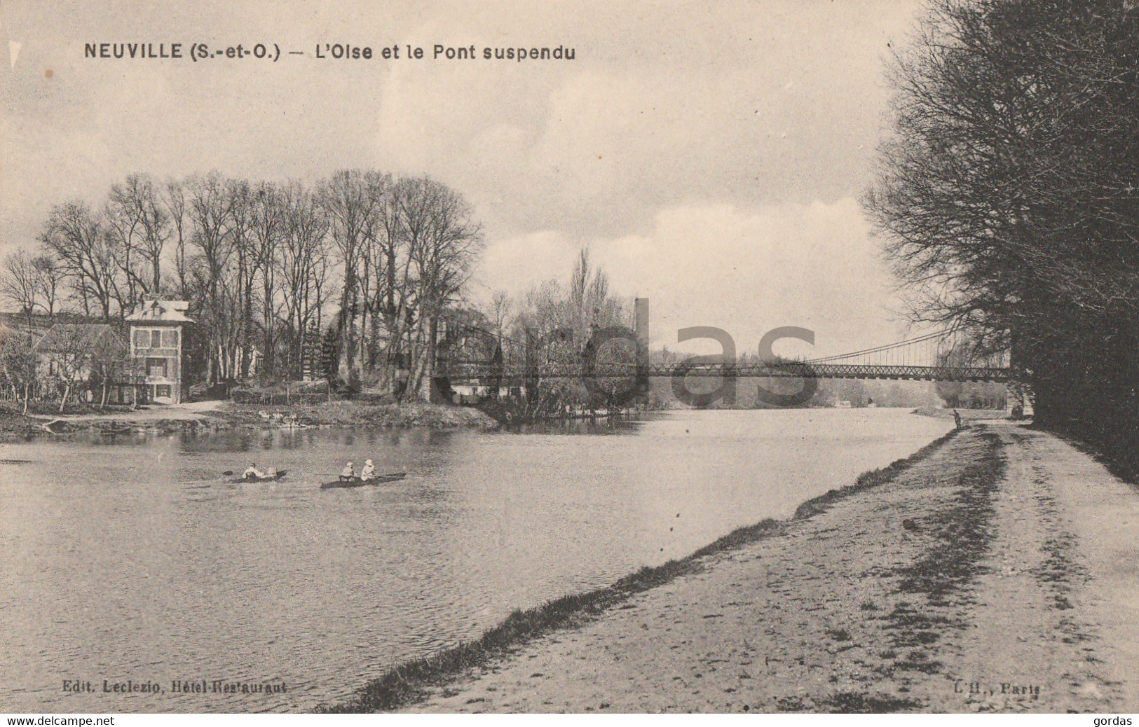 France - Neuville Sur Oise - Pont Suspendu - Bridge - Canotage - Neuville-sur-Oise