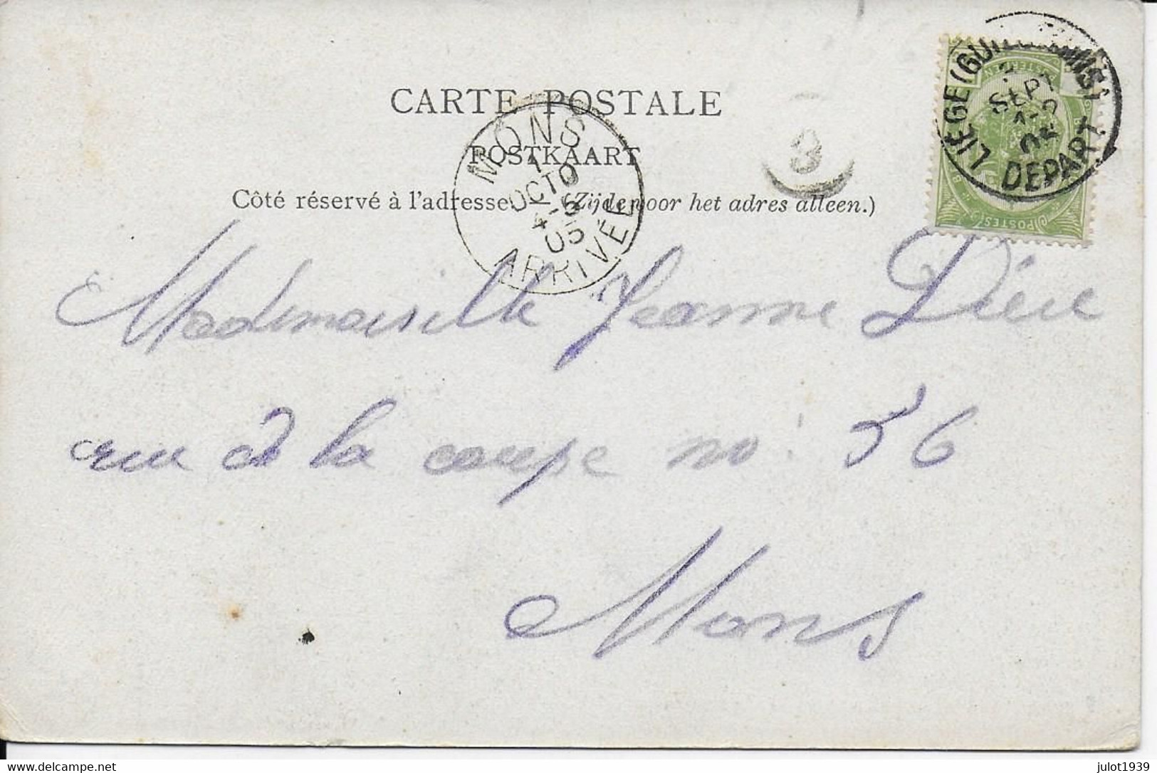 LAVACHERIE ..-- Les ECOLES . 1905 Vers MONS ( Melle Jeanne DIEU ) . Envoi De SERAPHINE GIOT . Voir Verso . - Sainte-Ode