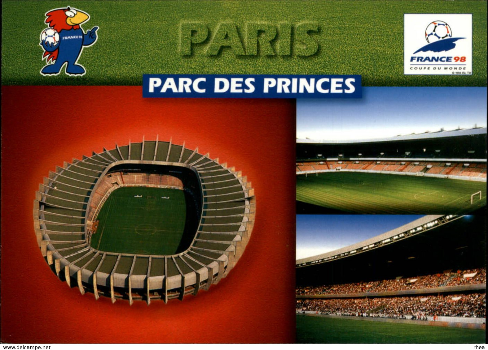 SPORTS - FOOTBALL - Série de 9 cartes - Stades coupe du Monde 98 - nantes, paris, marseille, lens, bordeaux, lyon, etc