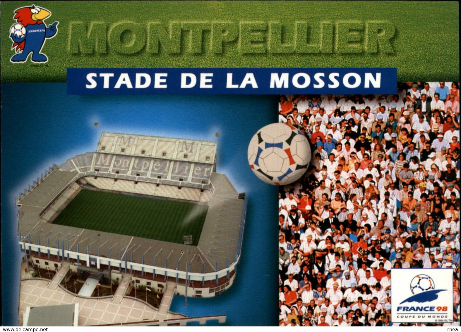 SPORTS - FOOTBALL - Série de 9 cartes - Stades coupe du Monde 98 - nantes, paris, marseille, lens, bordeaux, lyon, etc