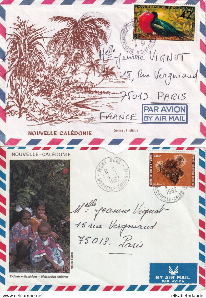 NOUVELLE CALEDONIE - 1977/83 - ENSEMBLE De 13 ENVELOPPES De NOUMEA/WE/LA FOA/MONT DORE => FRANCE / MAROC - Briefe U. Dokumente