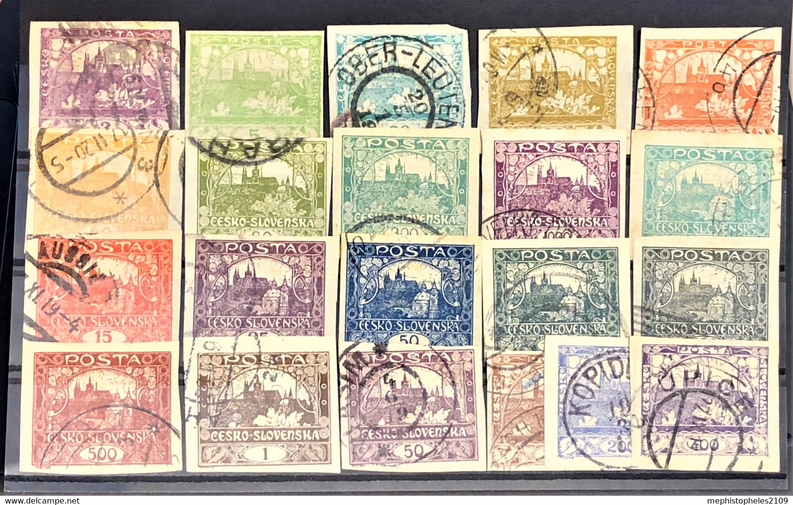 CZECHOSLOVAKIA 1918/19 - Canceled - 21 Stamps Type I-IV - Used Stamps