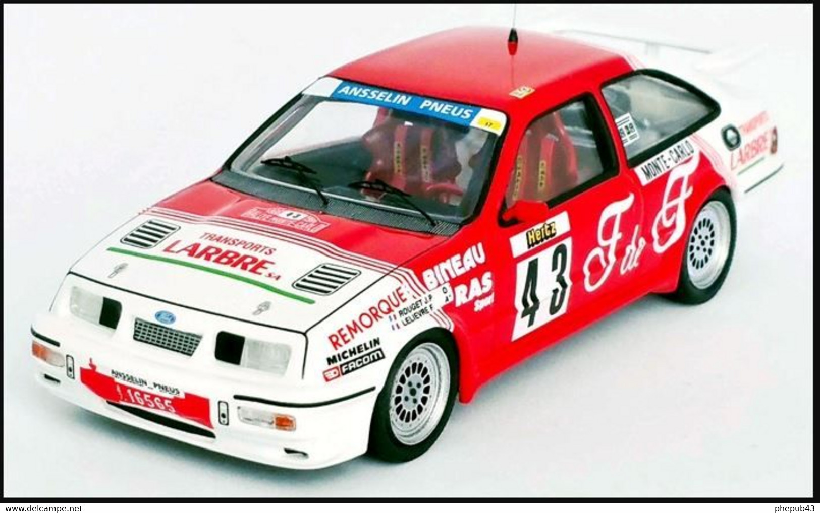 Ford Sierra RS Cosworth - J.P. Rouget/F. Lelievre - Rallye Monte-carlo 1988 #43 - Troféu - Trofeu