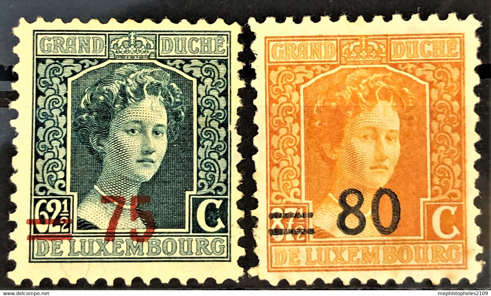 LUXEMBOURG 1916/24 - MLH - Sc# 122, 123 - 1914-24 Marie-Adélaïde