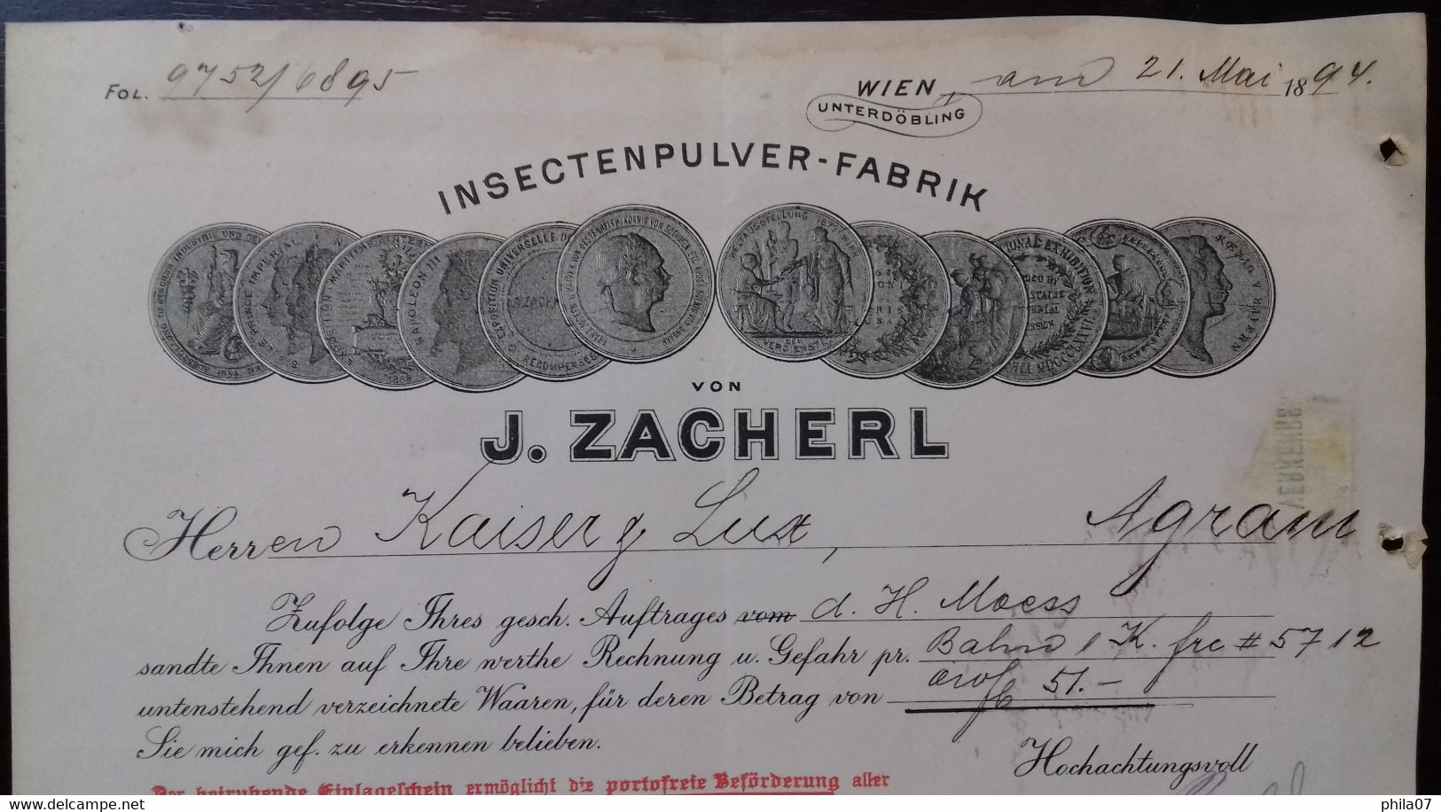 Insect Powder Factory - Insectenpulver-Fabrik Von J. Zacherl, Wien 1894. - Andere & Zonder Classificatie