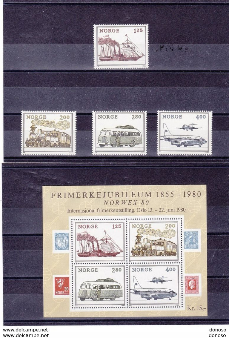 NORVEGE 1980 TRANSPORTS Yvert  773-776 + BF 4 NEUF** MNH - Nuovi