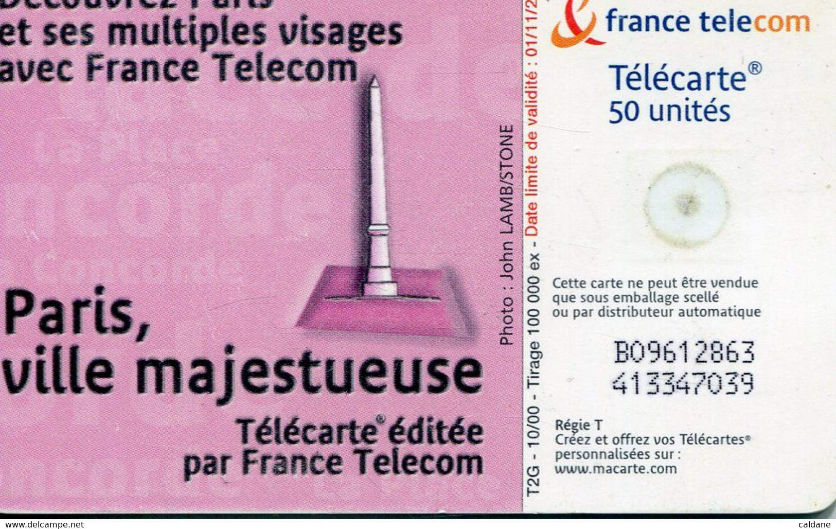 TELECARTE  France Telecom 50 UNITES.   1.00.000 EX. - Paysages