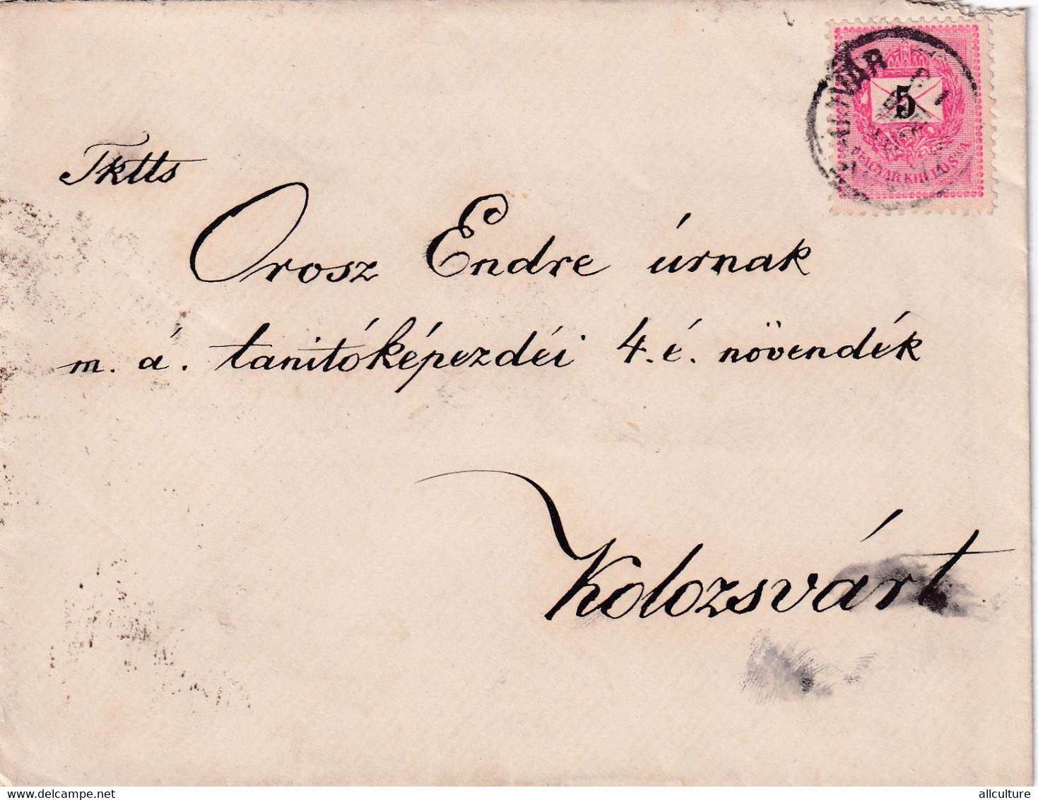 A8090-  LETTER TO KOLOZSVAR CLUJ ROMANIA, USED STAMP ON COVER 1892 MAGYAR POSTA STAMP VINTAGE - Lettres & Documents