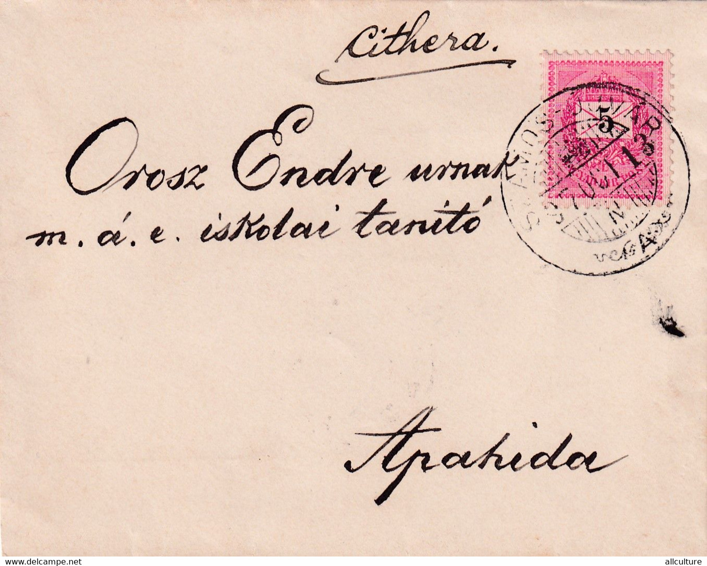 A8097- LETTER SENT TO APAHIDA ROMANIA, USED STAMP ON COVER 1897 MAGYAR POSTA STAMP VINTAGE - Storia Postale