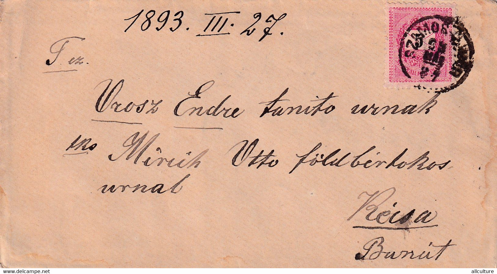 A8105- LETTER SENT TO KECSA BANAT, SZAMOS-UJVAR 1893 USED STAMP ON COVER MAGYAR POSTA STAMP VINTAGE - Lettres & Documents