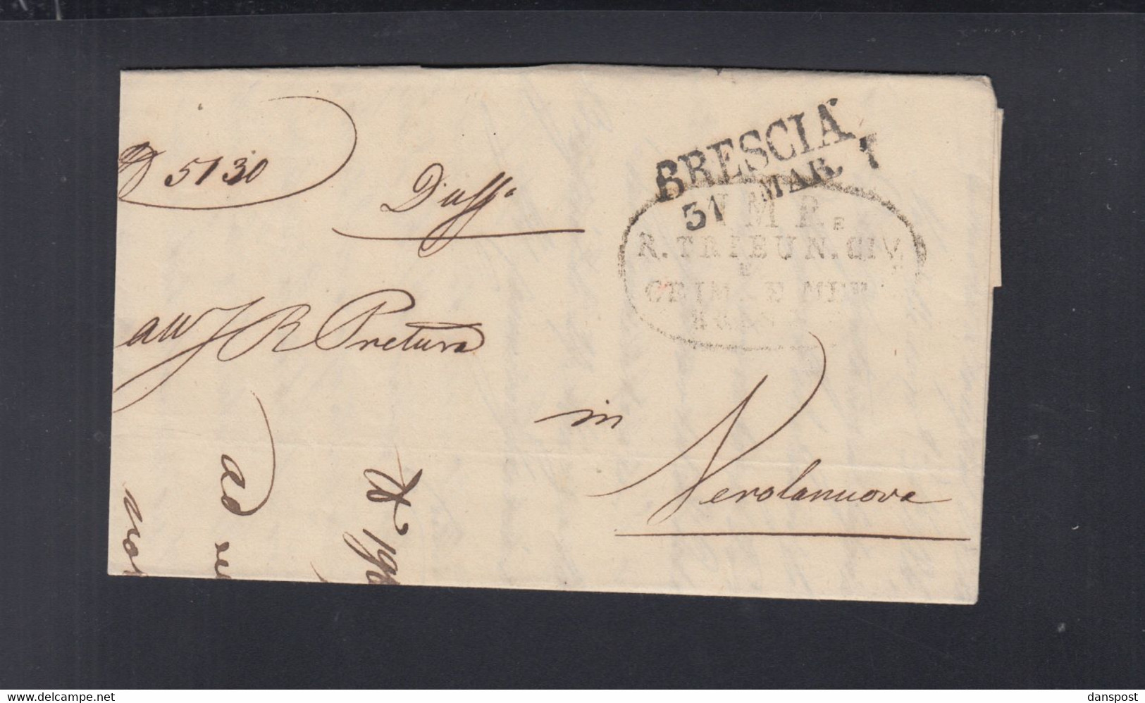Italien Italia Faltbrief 1851 Brescia - Ohne Zuordnung
