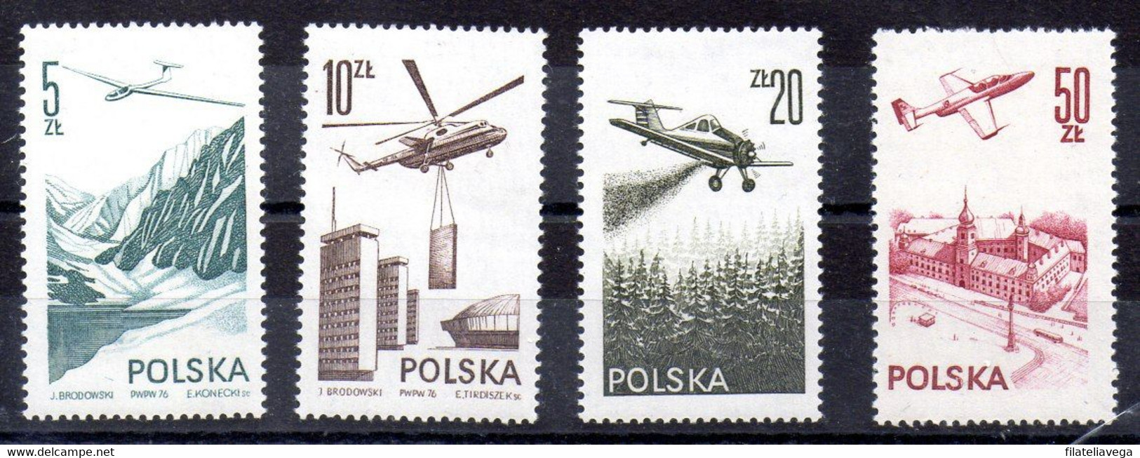 Polonia Series Aéreo Nº Yvert 55/56+57+58 ** - Neufs