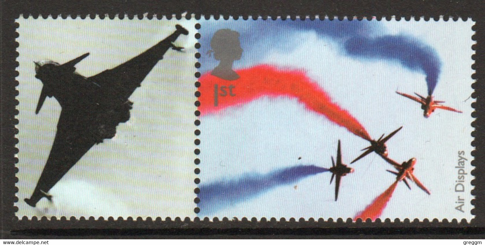 Great Britain 2008 Single 1st Smiler Sheet Commemorative Stamp With Labels From The Air Display Set In Unmounted Mint. - Smilers Sheets