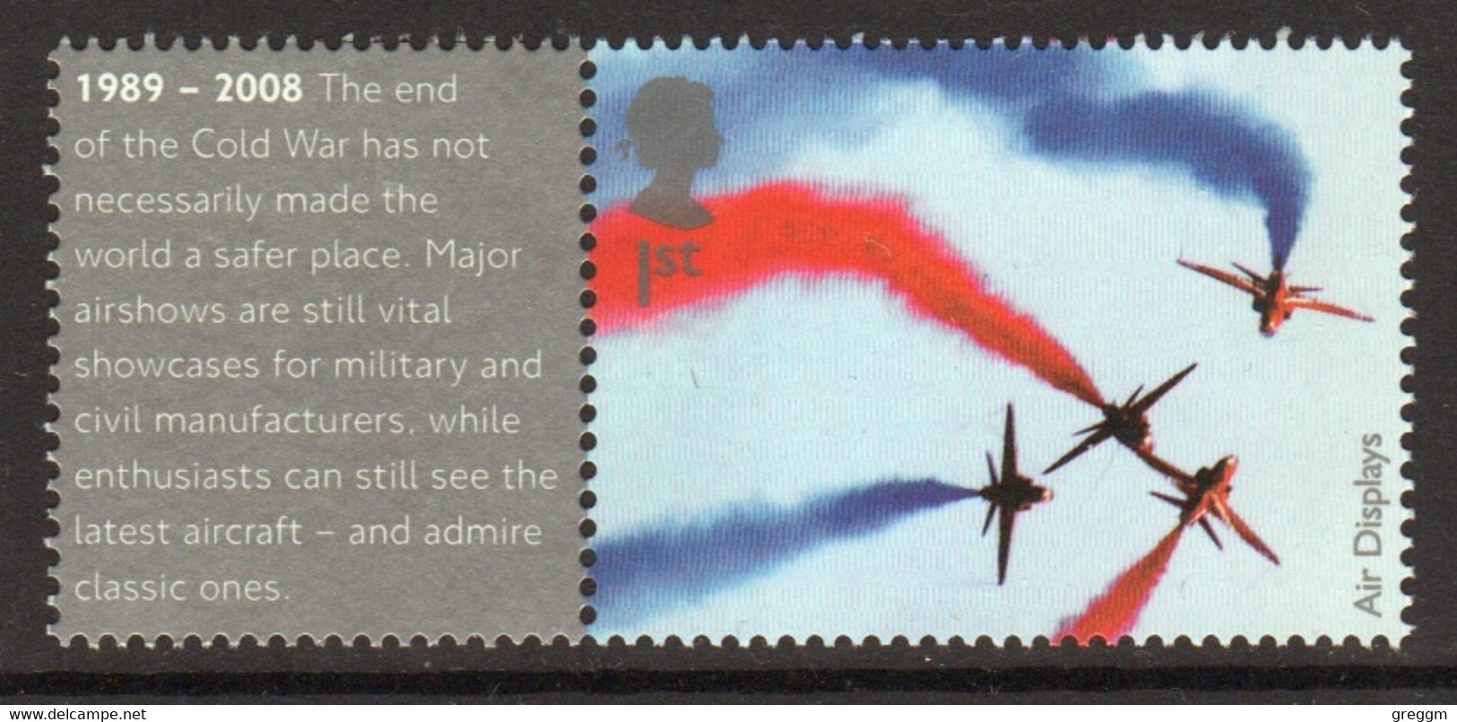 Great Britain 2008 Single 1st Smiler Sheet Commemorative Stamp With Labels From The Air Display Set In Unmounted Mint. - Personalisierte Briefmarken