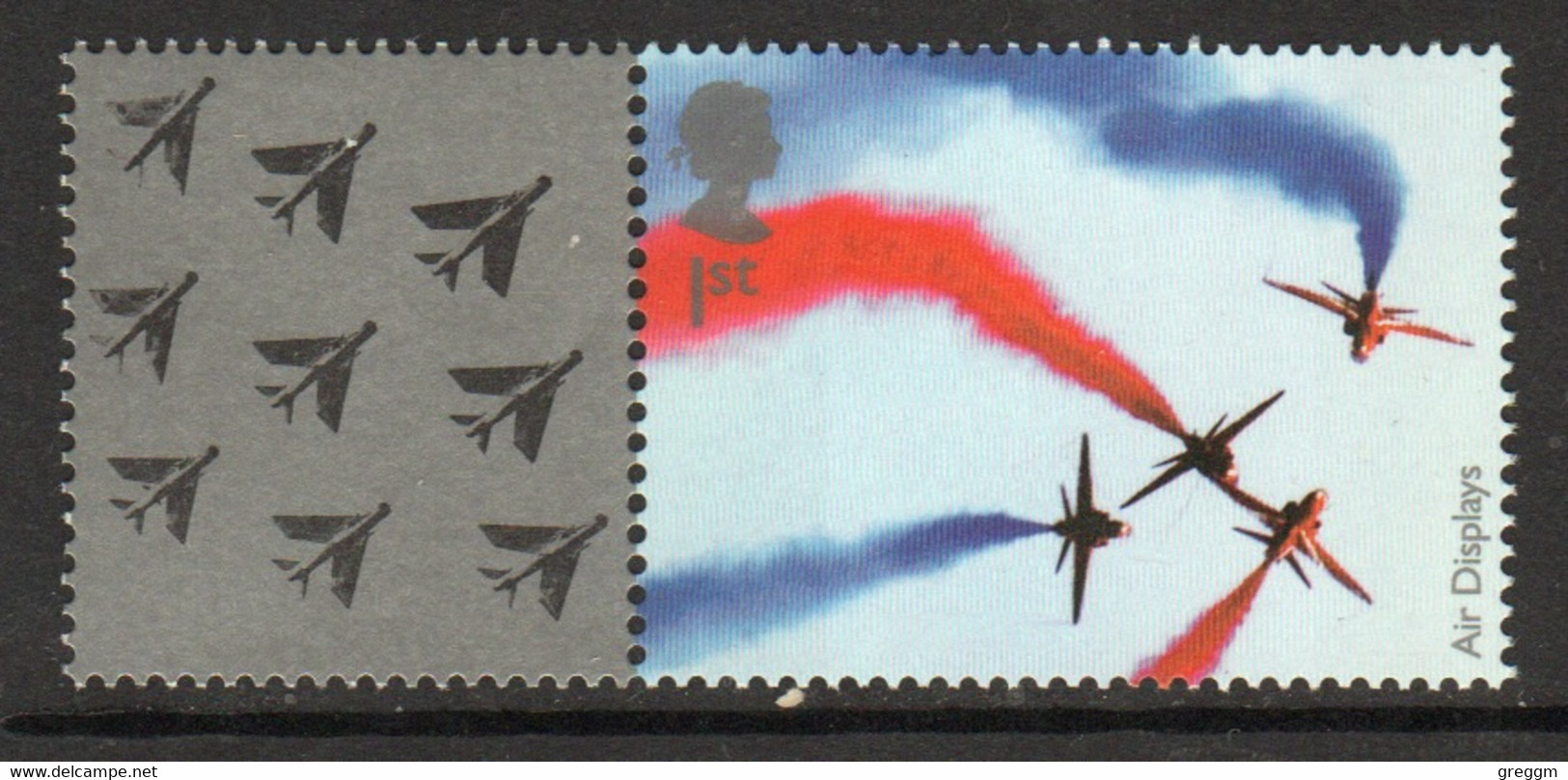 Great Britain 2008 Single 1st Smiler Sheet Commemorative Stamp With Labels From The Air Display Set In Unmounted Mint. - Personalisierte Briefmarken