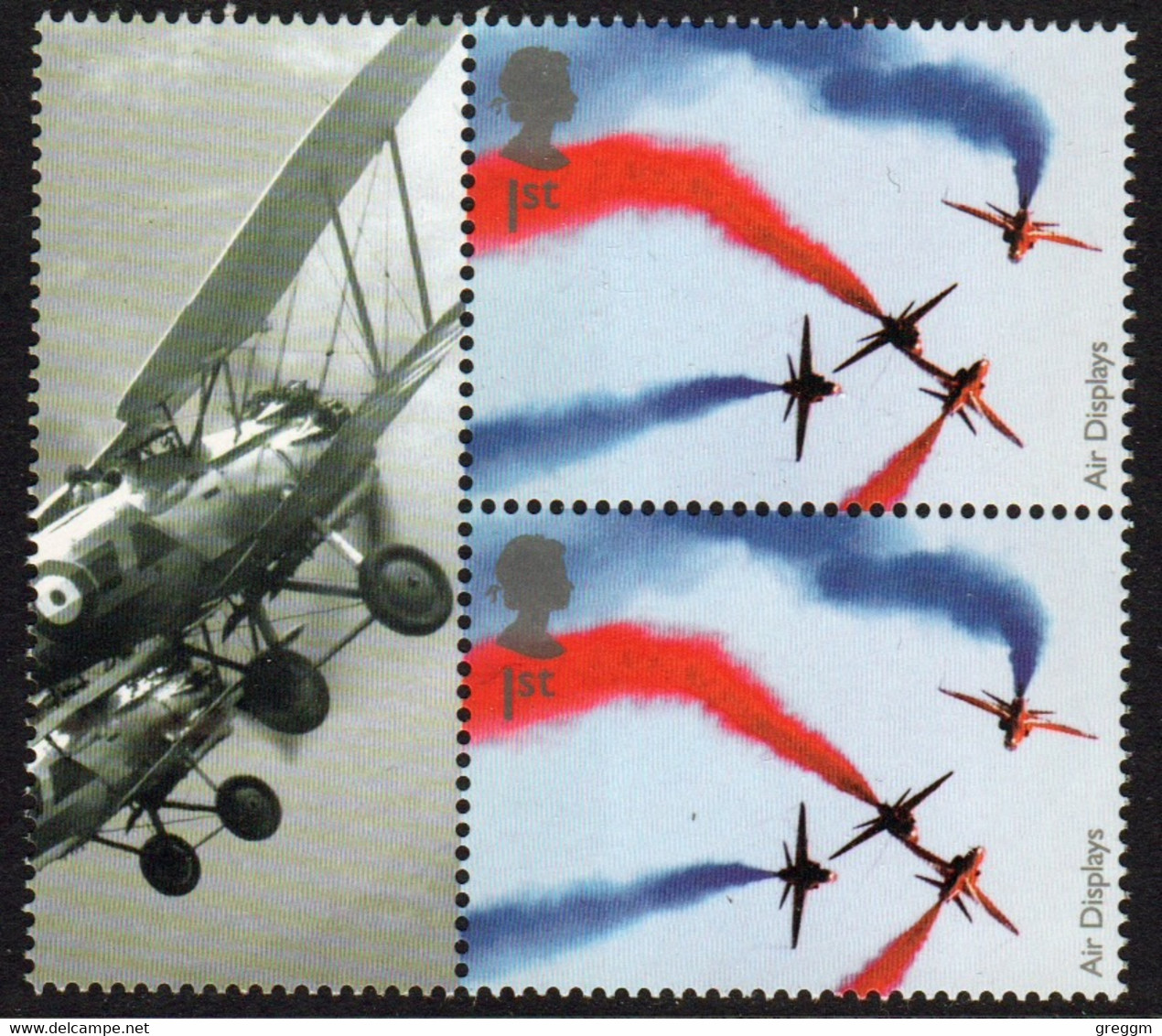 Great Britain 2008 Two 1st Smiler Sheet Commemorative Stamps With Label From The Air Display Set In Unmounted Mint. - Personalisierte Briefmarken