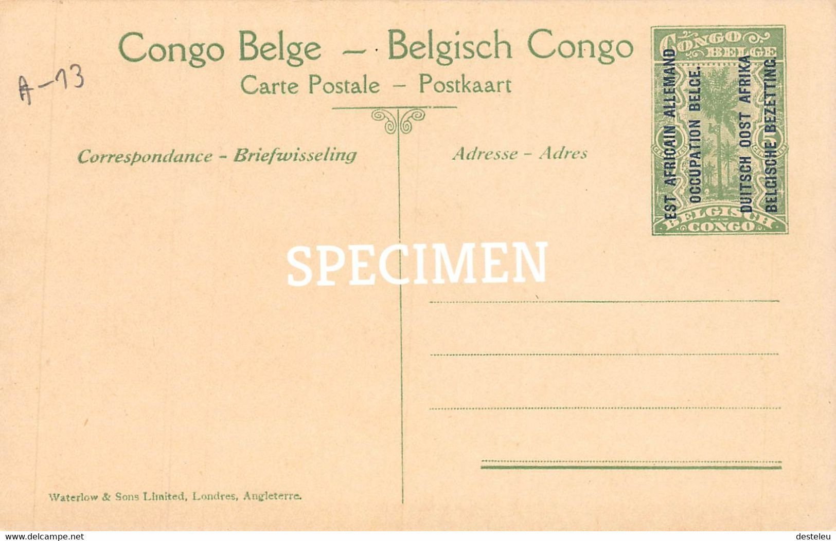 Est Africain Allemand - Pont De Fortune Sur La Luvone - Ruanda - 5 Centimes Stamp - Ruanda-Burundi