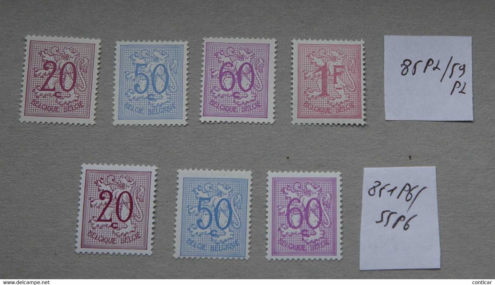 Timbres De Belgique – COB 841P2/59P2 Et 851P6/55P6 – Chiffre Sur Lion Héraldique – NSC – 1970, 1979, 1980 - Ongebruikt