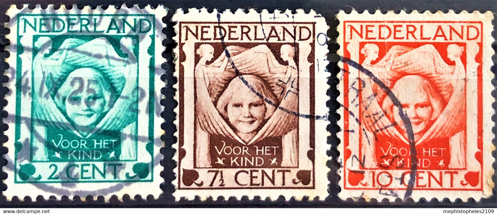 NETHERLANDS 1924 - Canceled - Sc# B6-B8 - Used Stamps