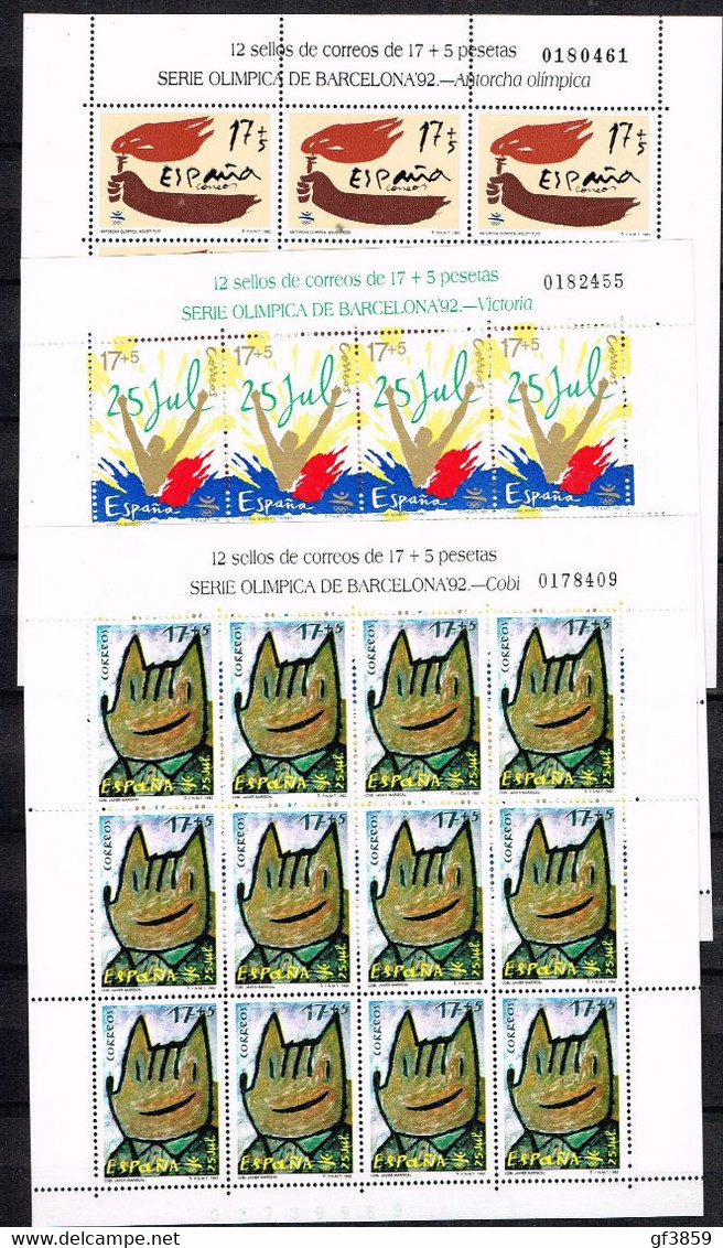 ESPAGNE / Neufs** / MNH** / 1992 - Feuilles Complètes En Série / JO Barcelone - Ganze Bögen