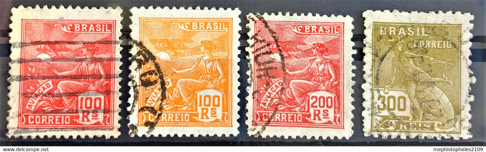 BRASIL 1920/22 - Canceled - Sc# 223, 224, 227, 228 - Usati