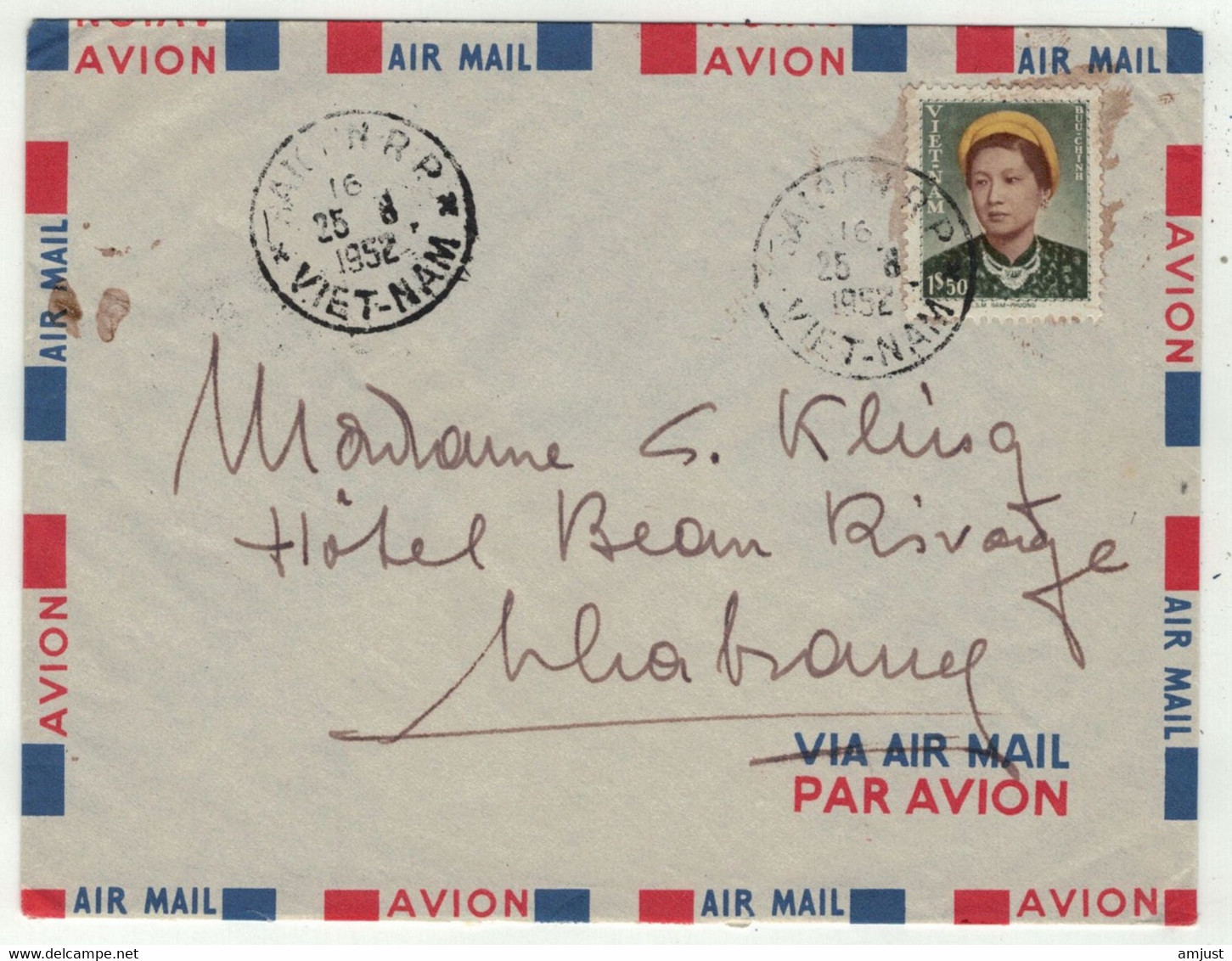 Viêt-Nam // Vietnam // Lettre Pour Nhatrang 25.08.1952 - Viêt-Nam