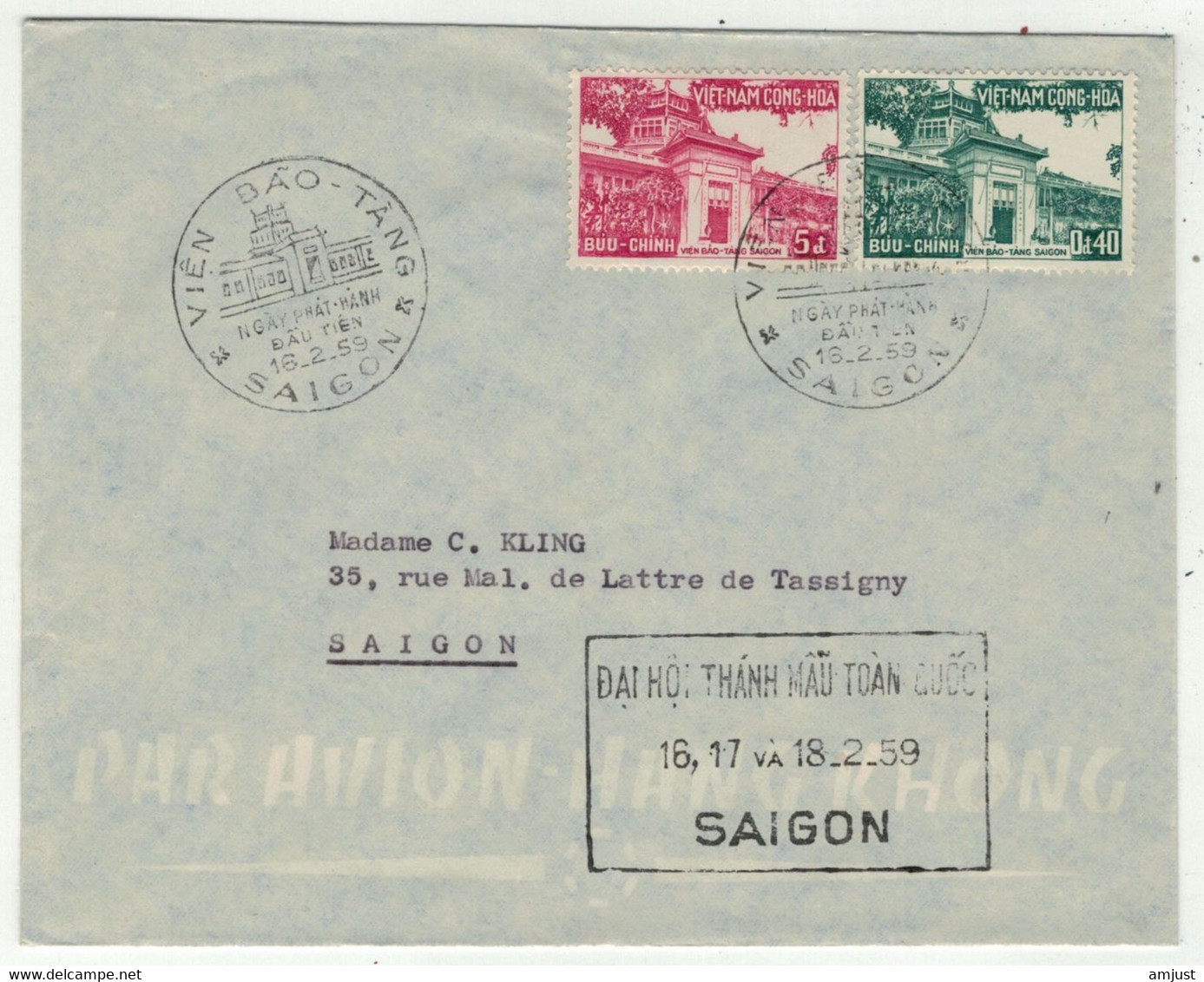 Viêt-Nam // Vietnam // Lettre Pour Saigon Le 16.02.1959 - Vietnam