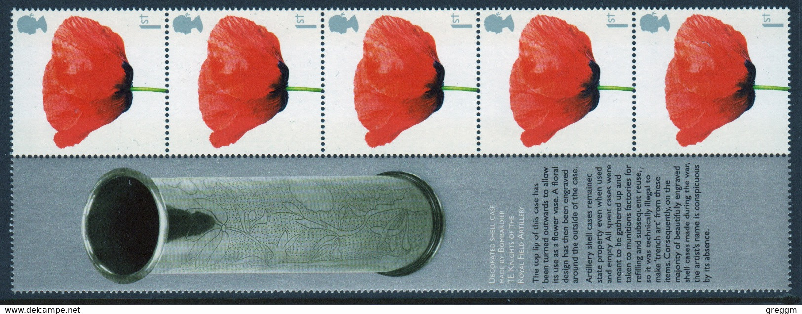 Great Britain 2008 Five 1st Smiler Sheet Commemorative Stamps With Label From The Lest We Forget Set In Unmounted Mint. - Personalisierte Briefmarken