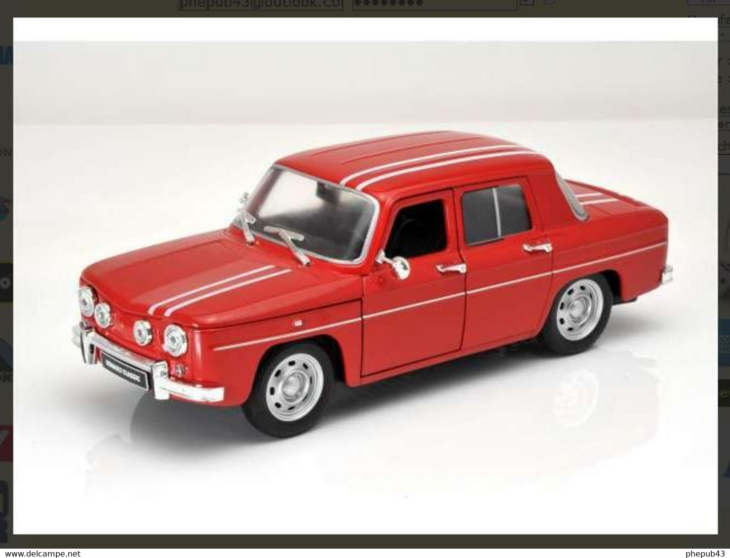 Renault R8 Gordini - Red/white- Welly (1:24) - Welly