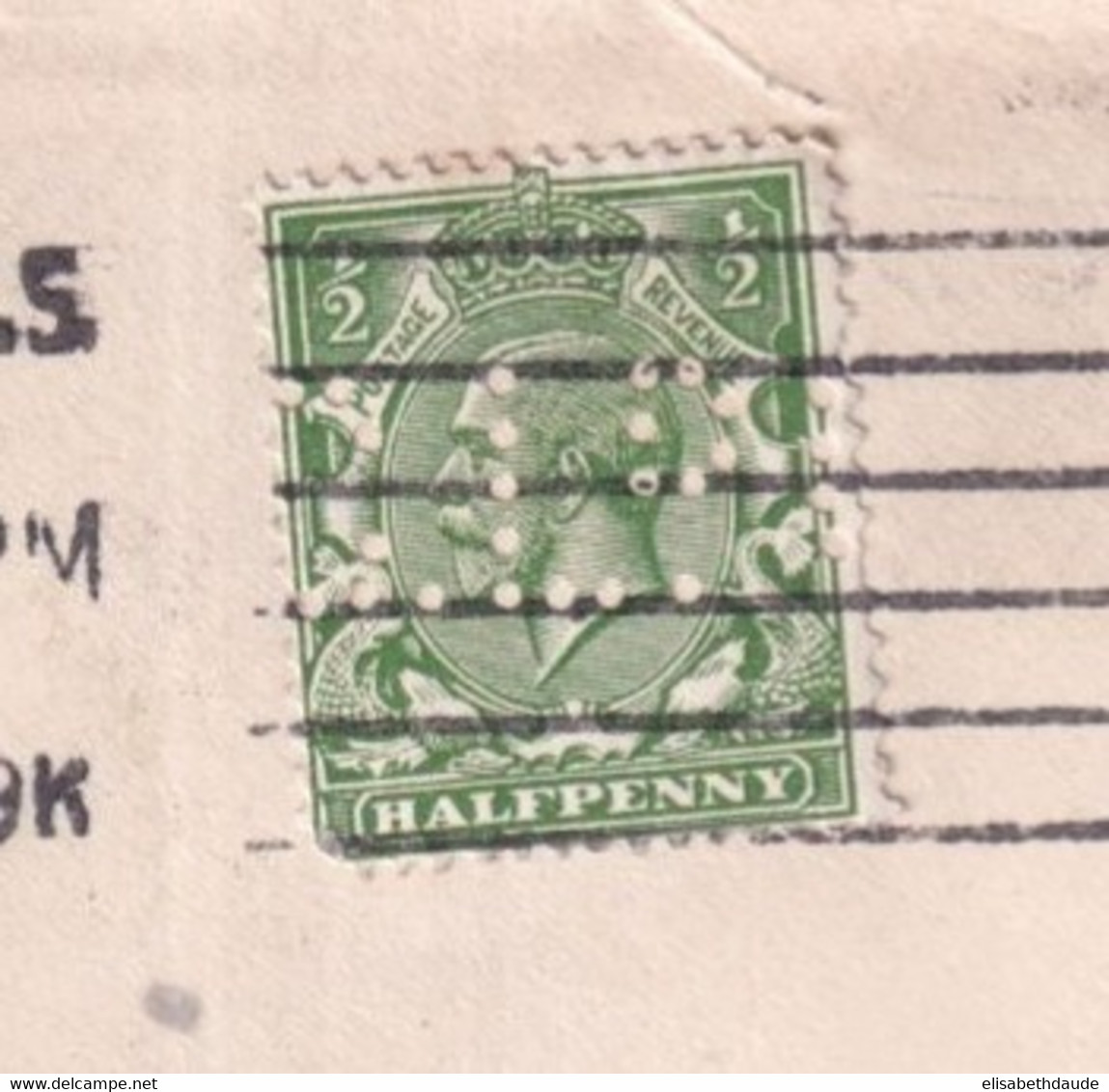 GB / PERFIN - 1919 - ENVELOPPE Avec PERFORE De LONDON => DORTMUND (GERMANY) - Gezähnt (perforiert)