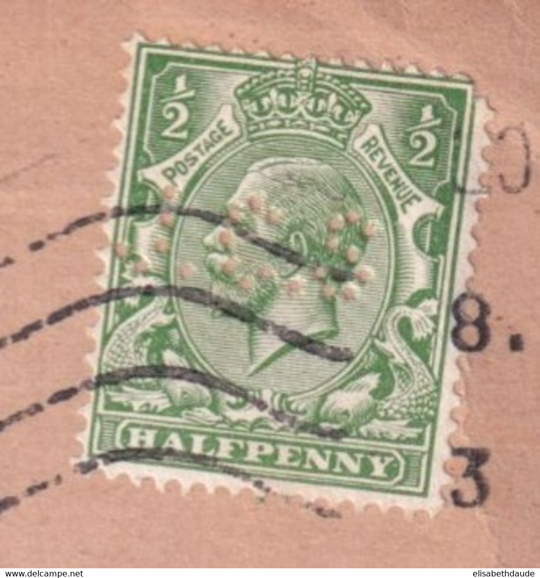 GB / PERFIN - 1915 - ENVELOPPE Avec PERFORE De LONDON => CHATHAM - Gezähnt (perforiert)