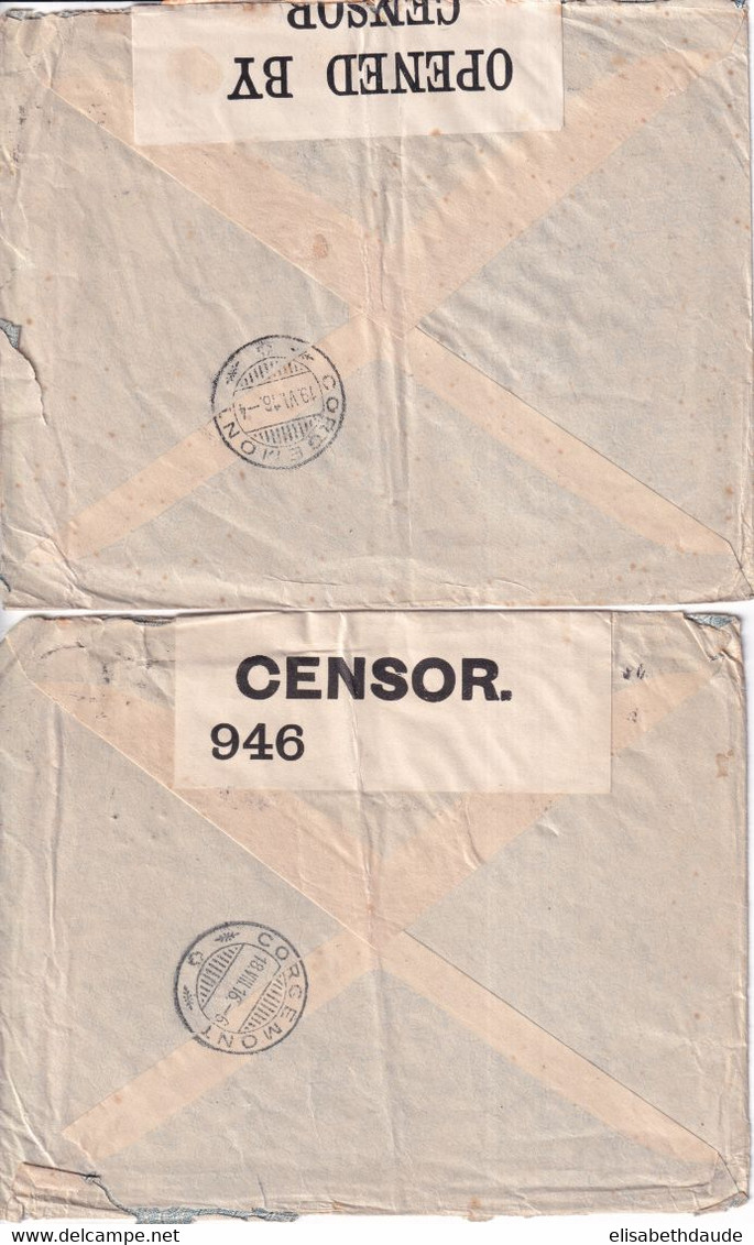 GB / PERFIN - 1916 - LOT De 4 ENVELOPPES CENSUREES Avec PERFORE (DORMEUIL) De LONDON => CORGEMONT (SUISSE) - Perforés