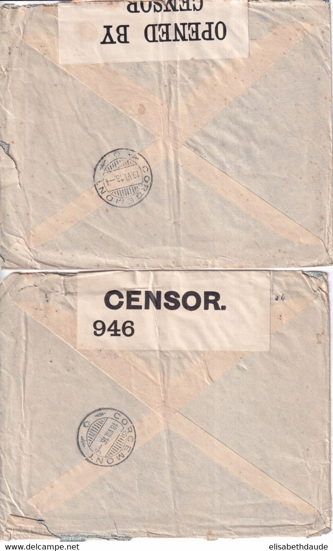 GB / PERFIN - 1916 - LOT De 4 ENVELOPPES CENSUREES Avec PERFORE (DORMEUIL) De LONDON => CORGEMONT (SUISSE) - Perforadas