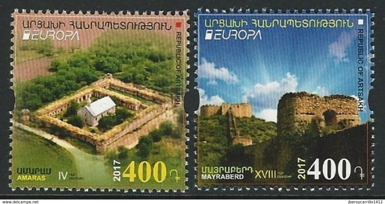 NAGORNO KARABAKH/ ARMENIA KARABAKH/ BERGKARABAKH -  EUROPA-CEPT 2017 -" CASTLES "-  SET Of 2 -  PERFORATED - 2017