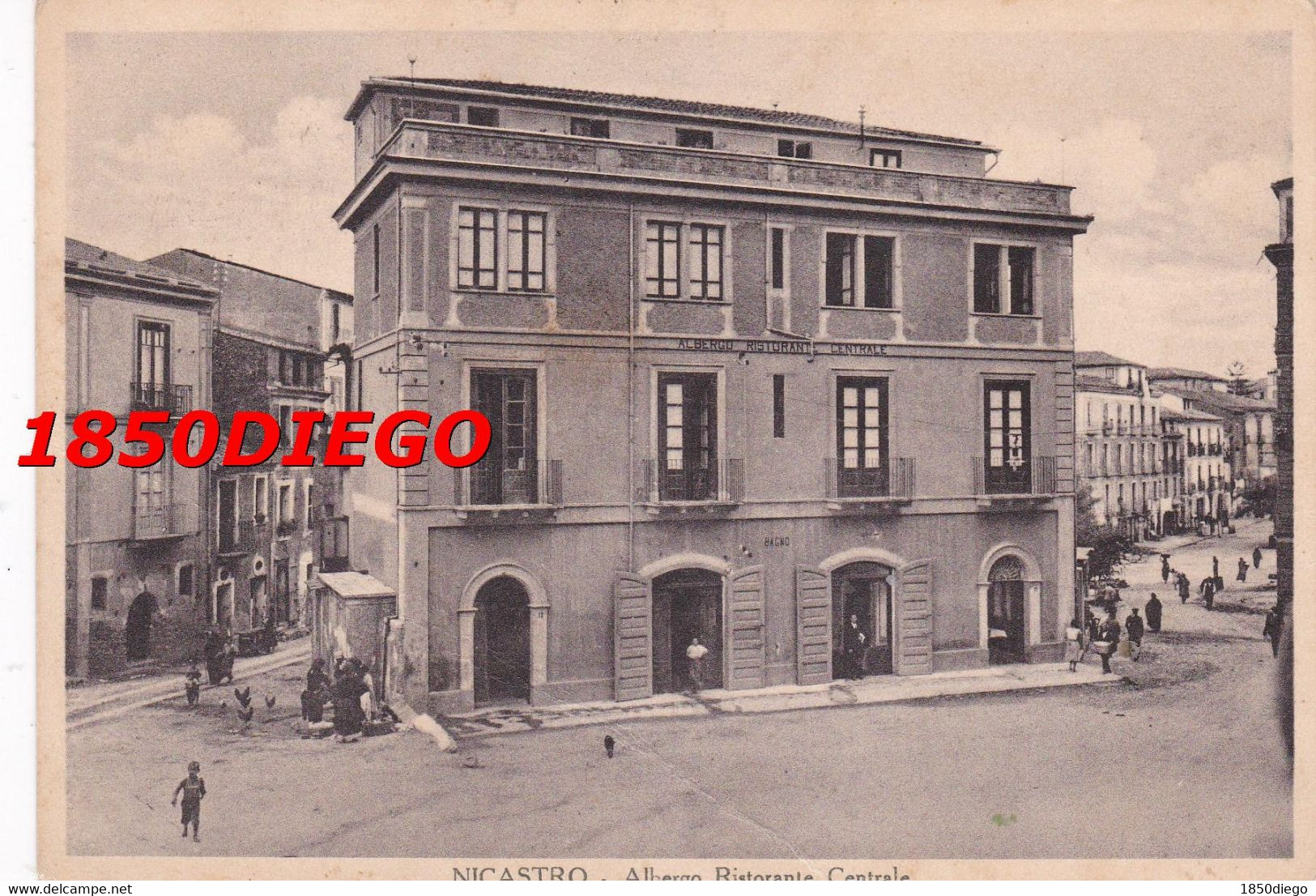 NICASTRO - ALBERGO RISTORANTE CENTRALE F/GRANDE VIAGGIATA 1938  ANIMATA - Catanzaro