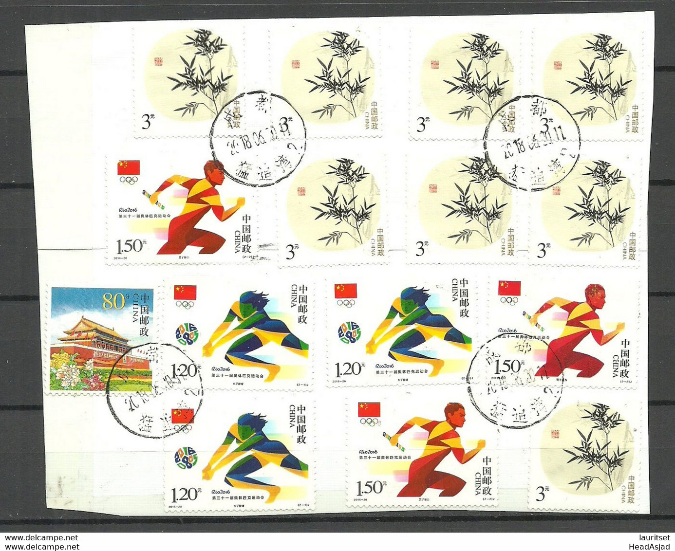 CHINA Many Stamps On Over Out Cut Sport Etc. - Collections, Lots & Séries