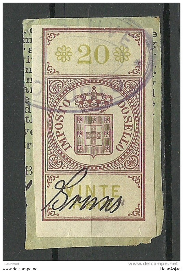 PORTUGAL Ca 1870 Fiscal Revenue Stamp Imposto Do Sello Steuermarke 20 Reis O - Usati