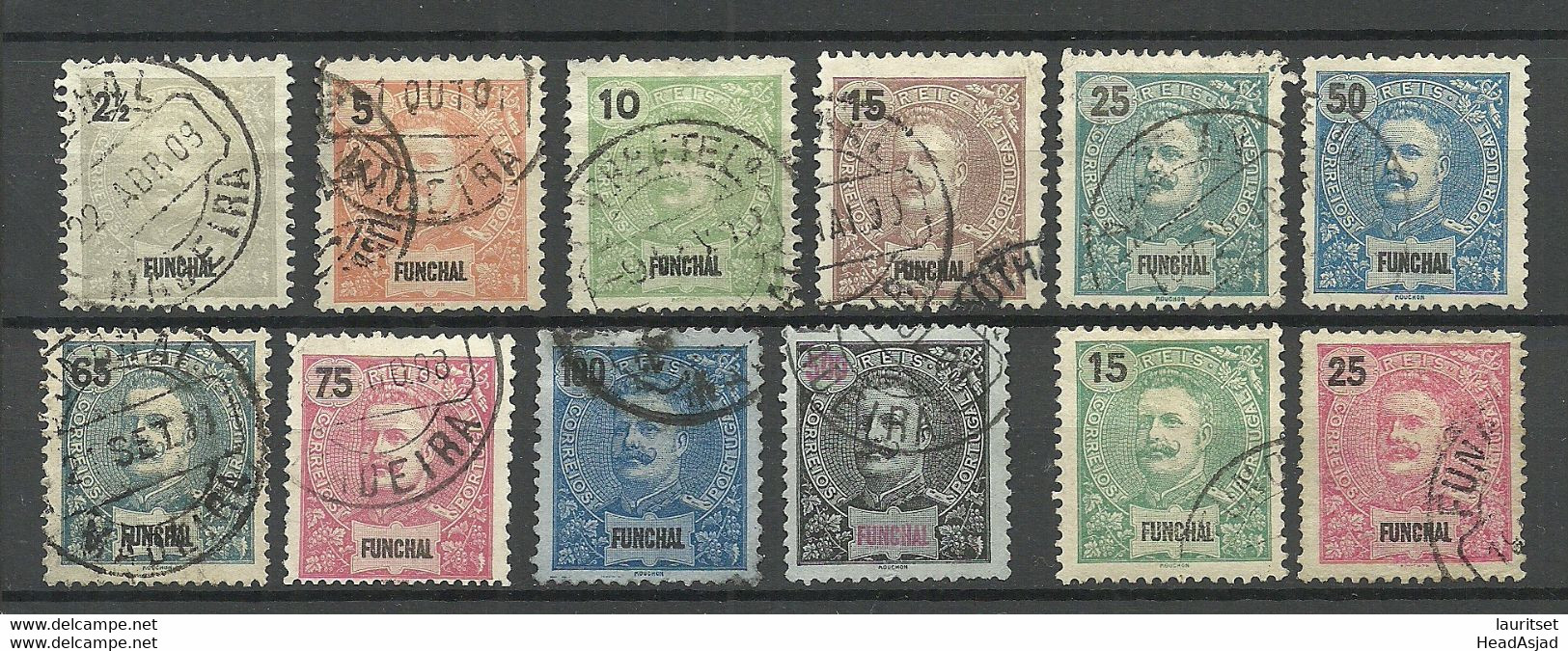 PORTUGAL FUNCHAL 1897/1905 = 12 Values From Michel 13 - 28 O - Funchal