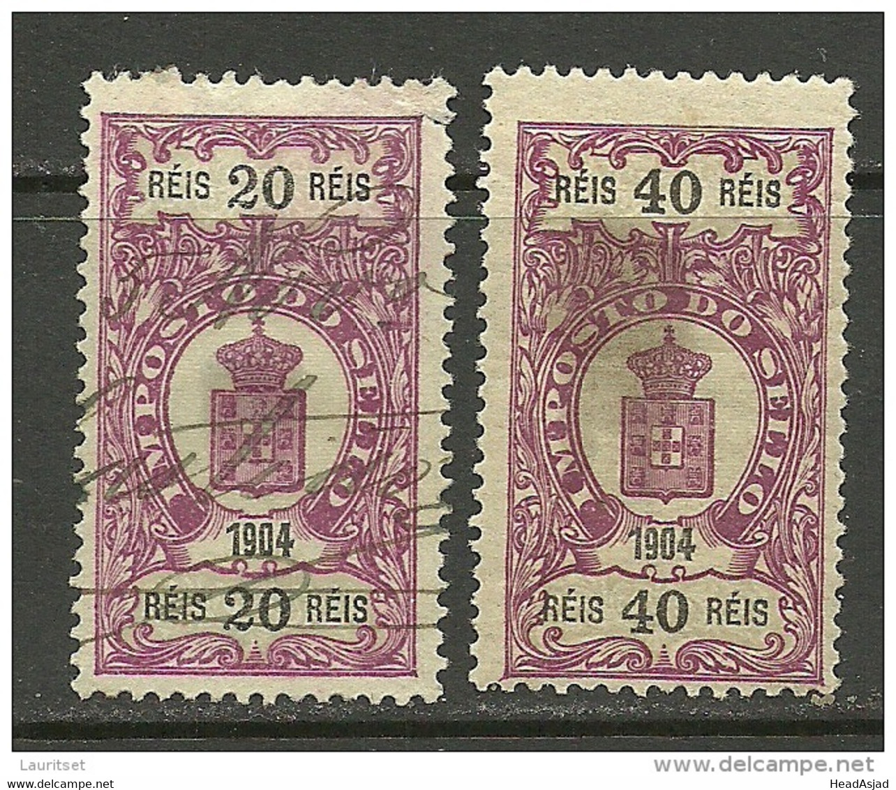PORTUGAL 1904 Fiscal Revenue Stamps O - Gebraucht