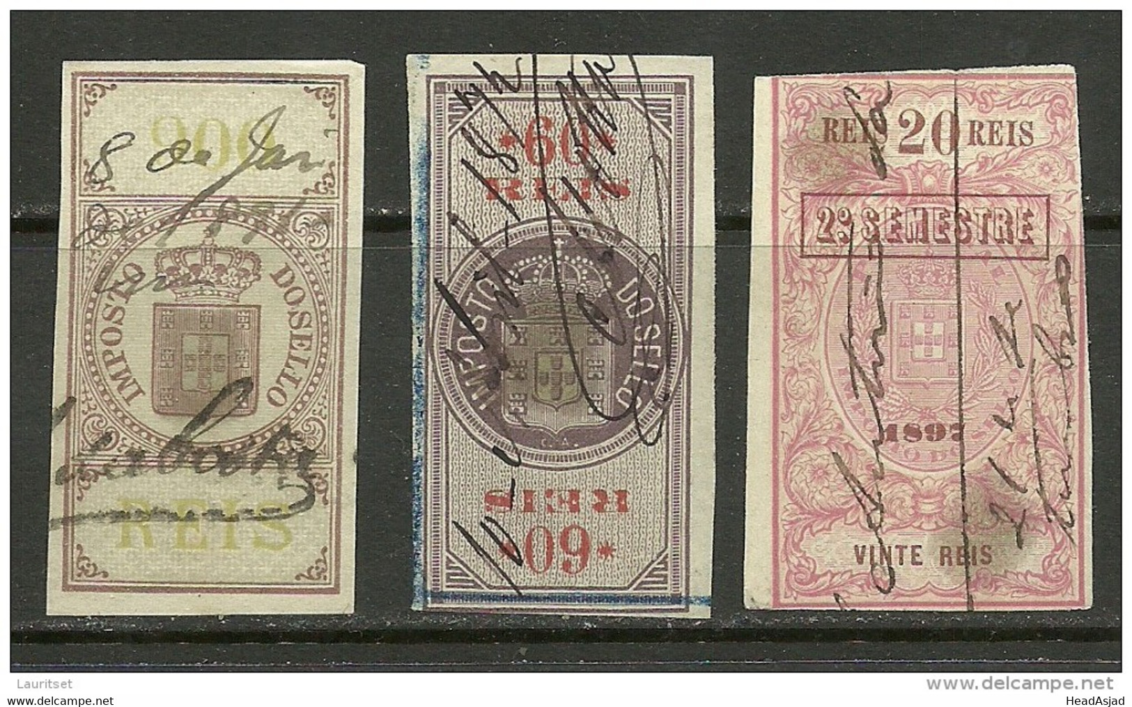 PORTUGAL 1870/1900 Fiscal Revenue Stamps Imposto Do Sello Steuermarken O - Gebraucht