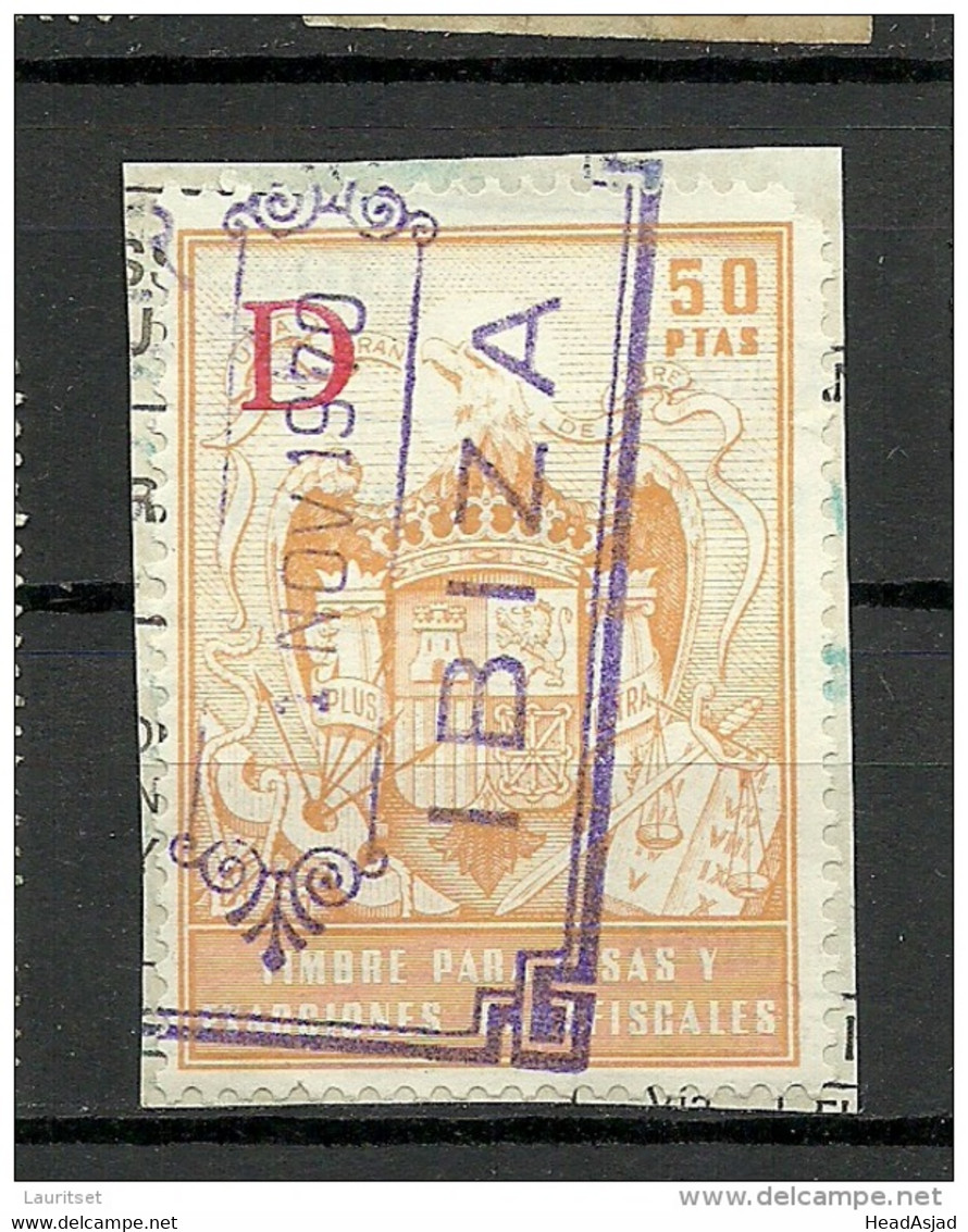 SPAIN Spanien Espana Tax Revenue O IBIZA 1970 50 Ptas - Fiscaux-postaux