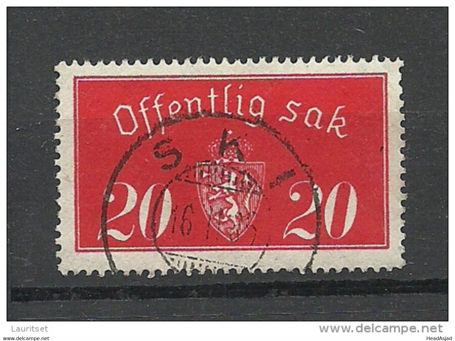 NORWAY Norwegen 1933/34 Dienstmarke Michel 14 O - Steuermarken