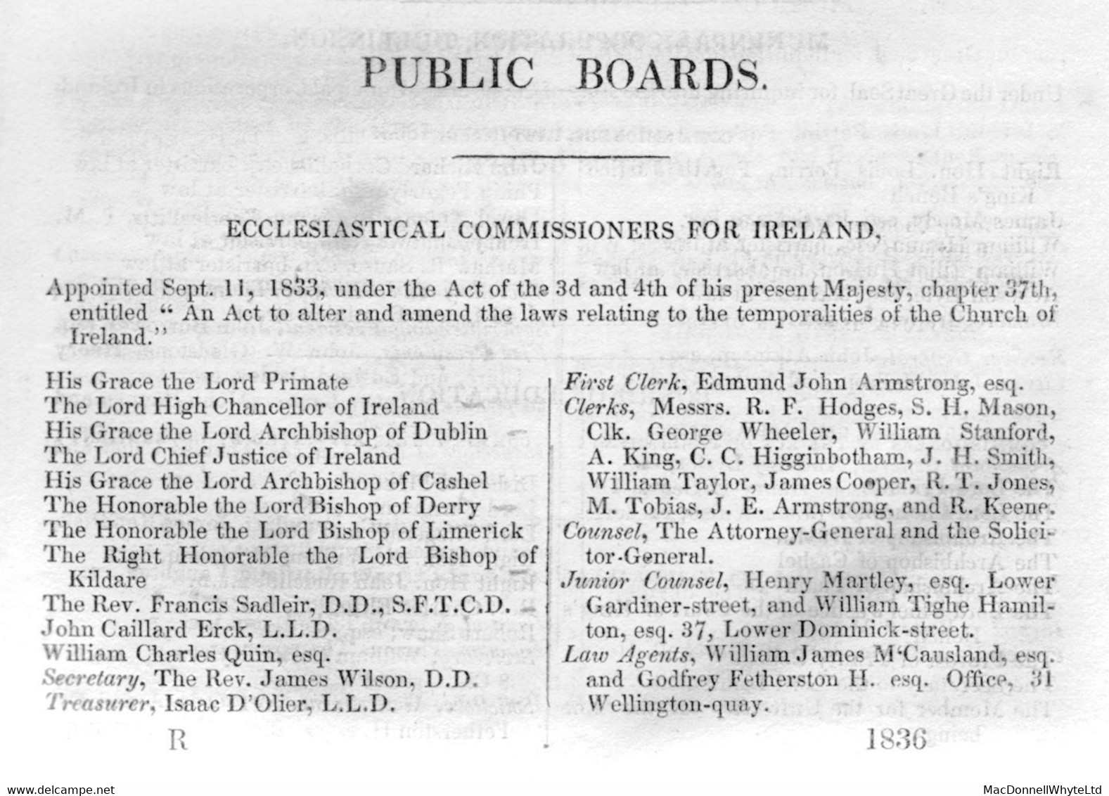 Ireland Mayo Government FREE 1838 Cover Black KILLALA To Dublin, Red Crowned FREE 10 OC 1838 Ecclesiastical Commissioner - Préphilatélie