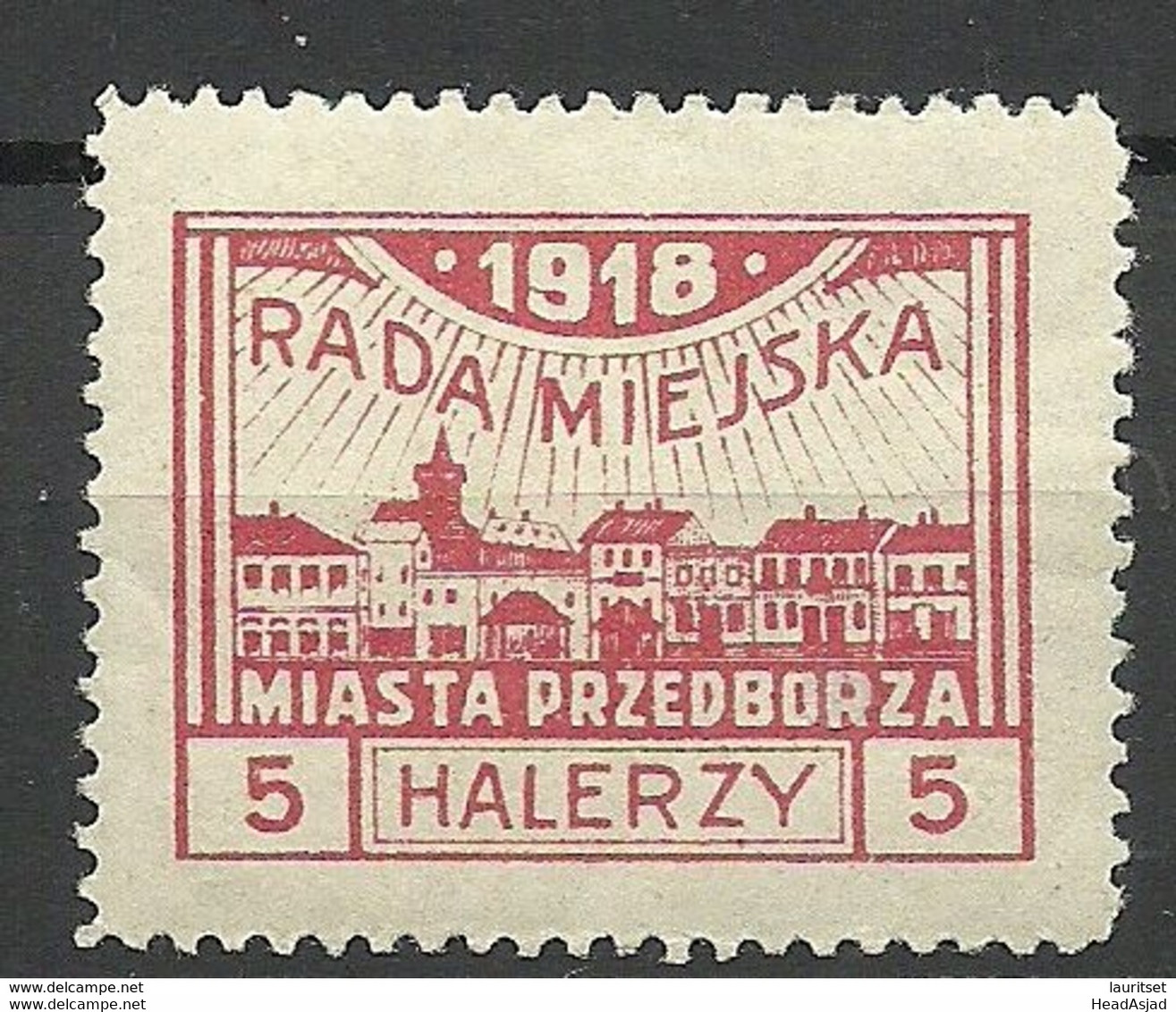 Poland Polska 1918 Local Post Przedborz Michel 11  (pef 11 1/2) * - Neufs